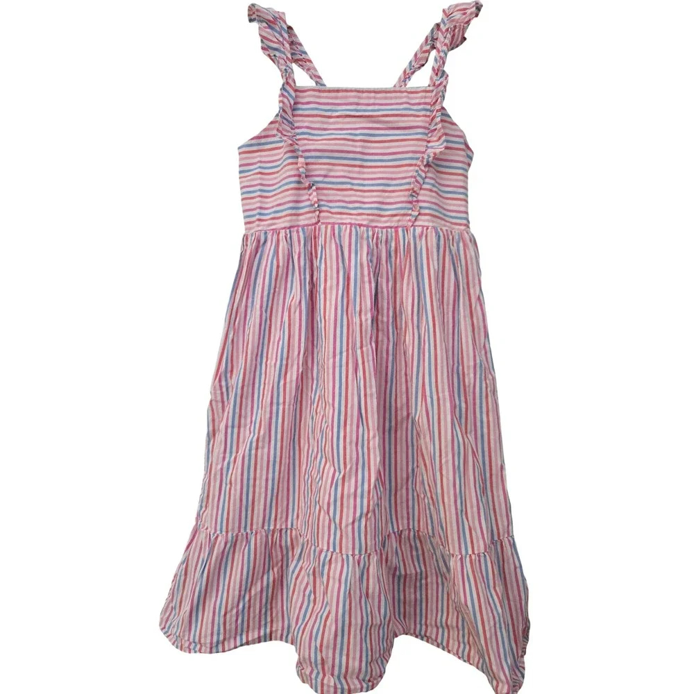 GAP Kids Girls‎ Striped Dress, Size S (6-7), Ruffle Straps, Summer Casual